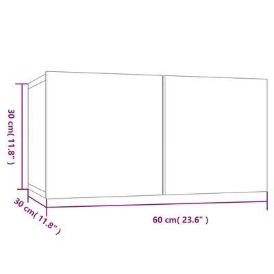 vidaXL Závesná TV skrinka sivý dub sonoma 60x30x30 cm spracované drevo