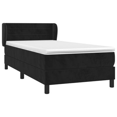 vidaXL Posteľný rám boxspring s matracom čierny 100x200 cm zamat