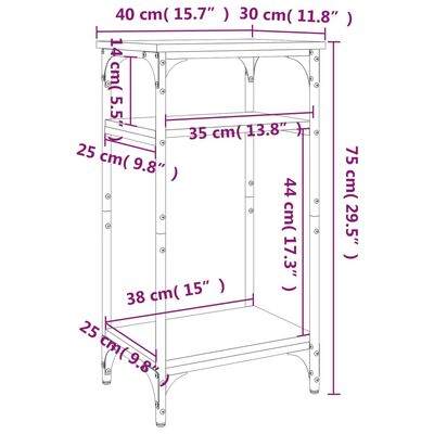 vidaXL Bočný stolík dub sonoma 40x30x75 cm spracované drevo