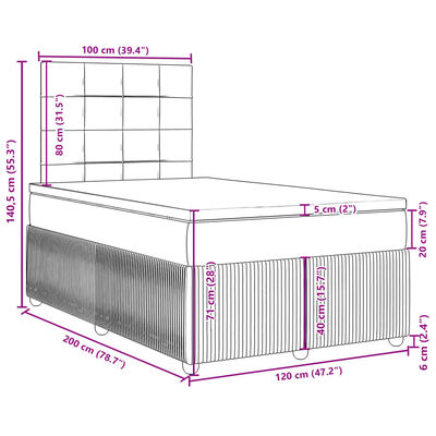 vidaXL Boxspring posteľ s matracom čierny 120x200 cm látka