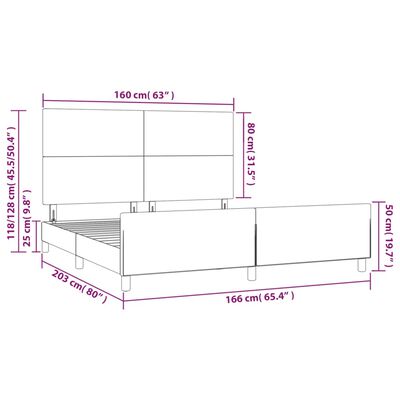 vidaXL Rám postele bez matraca tmavomodrý 160x200 cm zamat