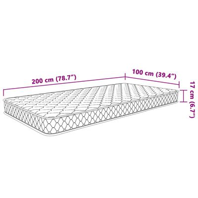 vidaXL Matrac s pamäťovou penou, biely 100x200x17 cm