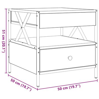 vidaXL Konferenčný stolík s nekonečnými LED sivý sonoma 50x50x51 cm