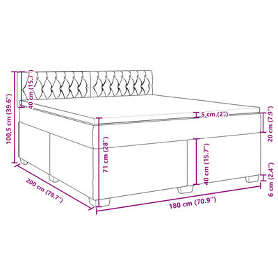 vidaXL Posteľný rám boxspring s matracom modrý 180x200 cm látka