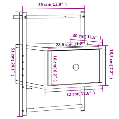 vidaXL Nočné skrinky nástenné 2 ks čierne 35x30x51 cm kompozitné drevo