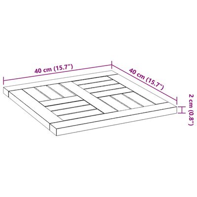 vidaXL Stolová doska 40x40x2 cm štvorec masívna akácia