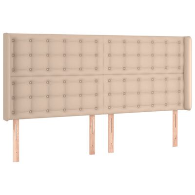 VidaXL Čelo postele kapučínové 203x16x118/128 cm umelá koža