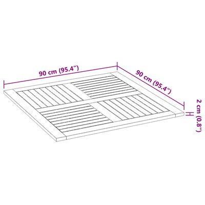 vidaXL Stolová doska 90x90x2,2 cm štvorec masívna akácia