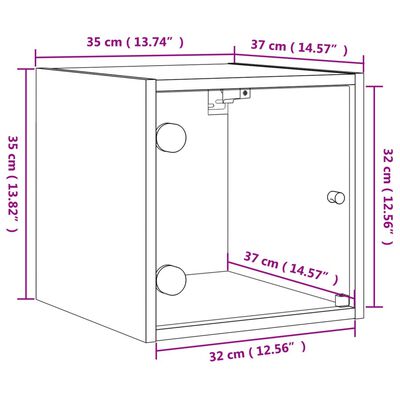 vidaXL Nočné skrinky so sklenenými dvierkami 2 ks čierne 35x37x35 cm