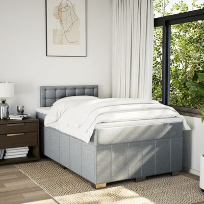 vidaXL Boxspring posteľ s matracom bledosivá 120x200 cm látka