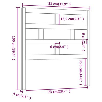 vidaXL Čelo postele biele 81x4x100 cm masívna borovica