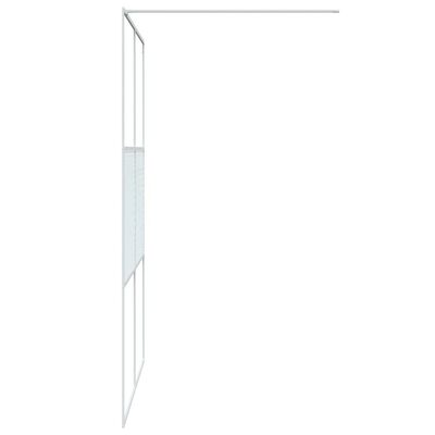 vidaXL Sprchová zástena biela 140x195 cm priehľadné ESG sklo
