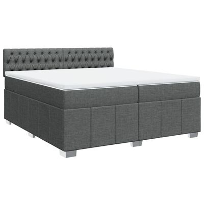 vidaXL Boxspring posteľ s matracom tmavosivá 200x200 cm látka