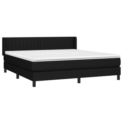 vidaXL Posteľný rám boxspring s matracom čierny 160x200 cm látka