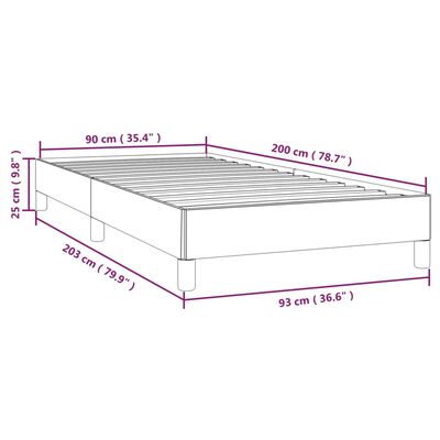 vidaXL Posteľný rám čierny 90x200 cm umelá koža