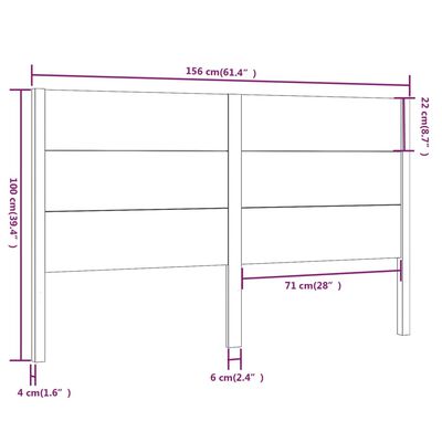 vidaXL Čelo postele biele 156x4x100 cm masívna borovica