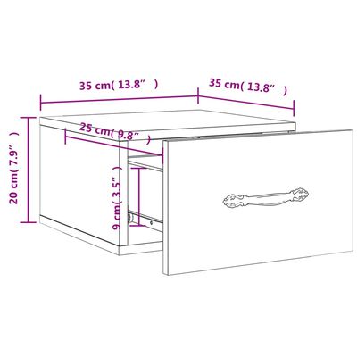 vidaXL Nástenné nočné stolíky 2 ks betónovo sivé 35x35x20 cm