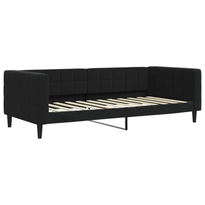 vidaXL Denná posteľ s matracom čierna 90x200 cm zamat