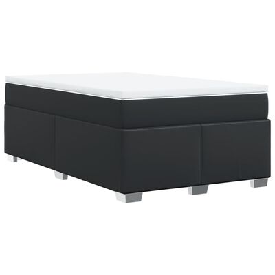 vidaXL Boxspring posteľ s matracom čierna 120x190 cm umelá koža