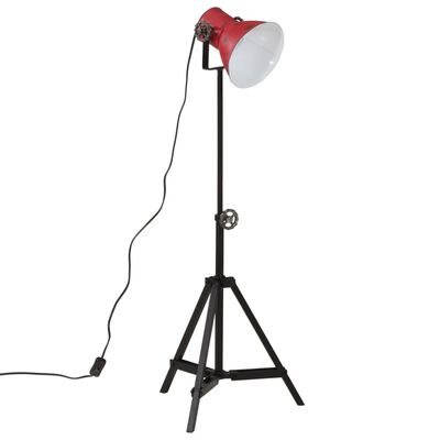 vidaXL Podlahová lampa 25 W šmuhovaná červená 35x35x65/95 cm E27