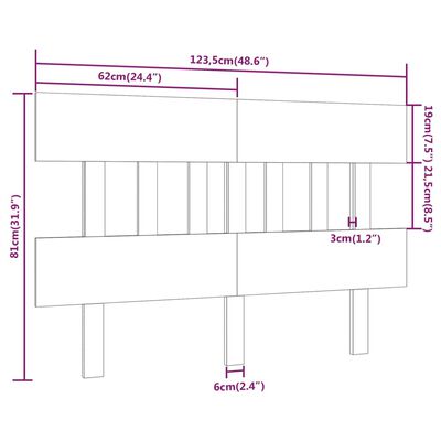 vidaXL Čelo postele 123,5x3x81 cm masívna borovica