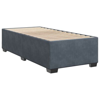 vidaXL Posteľný rám boxspring s matracom tmavosivý 90x190 cm zamat