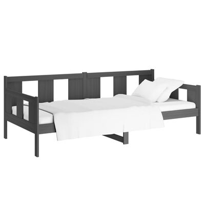 vidaXL Denná posteľ sivá borovicový masív 90x200 cm