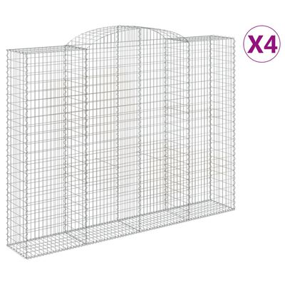 vidaXL Oblúkový gabionový kôš 4 ks 300x50x220/240cm pozinkované železo