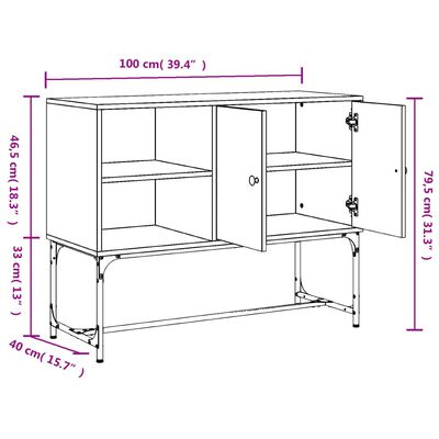 vidaXL Komoda sivý dub sonoma 100x40x79,5 cm kompozitné drevo