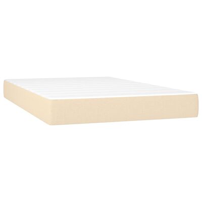 vidaXL Boxspring posteľ s matracom krémový 120x200 cm látka