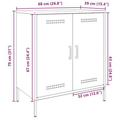 vidaXL Komoda antracitová 68x39x79 cm oceľ