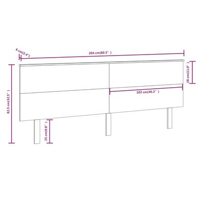 vidaXL Čelo postele medovohnedé 204x6x82,5 cm masívna borovica