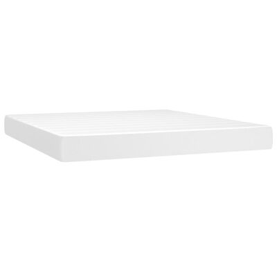 vidaXL Boxspring posteľ s matracom biela 160x200 cm umelá koža