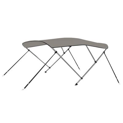 vidaXL Strieška bimini s 3 oblúkmi sivá 182x184x136 cm