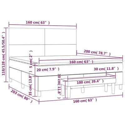 vidaXL Posteľný rám boxsping s matracom ružový 160x200 cm zamat