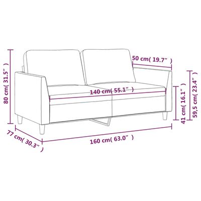 vidaXL 2-miestna pohovka kapučínová 140 cm umelá koža