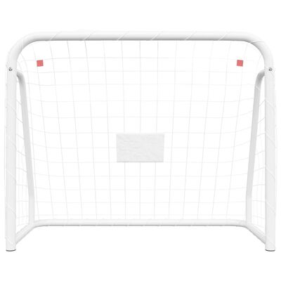 vidaXL Futbalová bránka so sieťou biela 125x96x60 cm oceľ a polyester