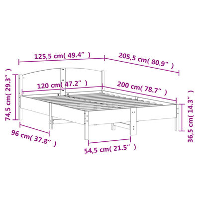 vidaXL Posteľ s matracom biela 120x200 cm borovicový masív