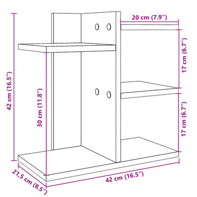 vidaXL Organizér na stôl, čierny 42x21,5x42 cm, kompozitné drevo