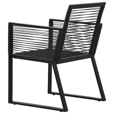 vidaXL Záhradné stoličky 4 ks, s povrázkami, ratan, čierne