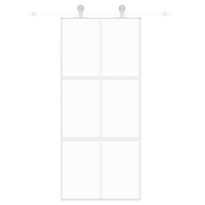 vidaXL Posuvné dvere biele 90x205 cm tvrdené sklo a hliník