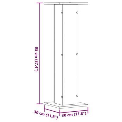 vidaXL Stojany na rastliny 2 ks biele 30x30x95 cm kompozitné drevo