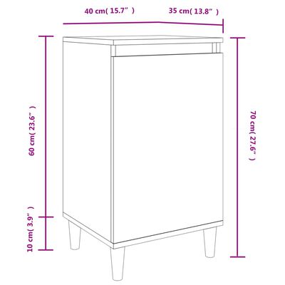 vidaXL Nočné stolíky 2 ks biele 40x35x70 cm spracované drevo