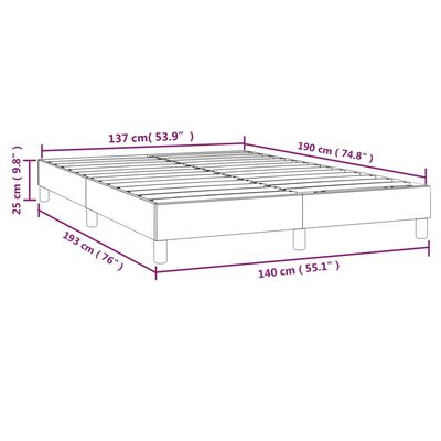 vidaXL Posteľ bez matraca tmavomodrá 140x190 cm zamat