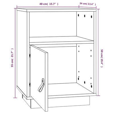 vidaXL Nočné stolíky 2 ks medovo-hnedé 40x34x55 cm borovicový masív