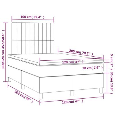 vidaXL Posteľný rám boxspring s matracom tmavosivý 90x190 cm zamat