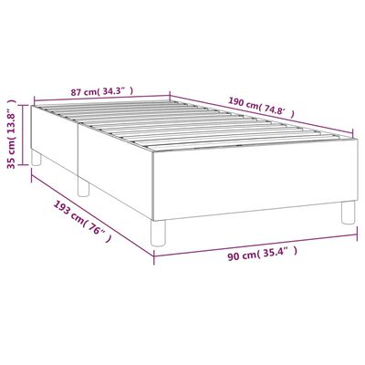 vidaXL Rám na boxspring posteľ tmavomodrý 90x190 cm zamat