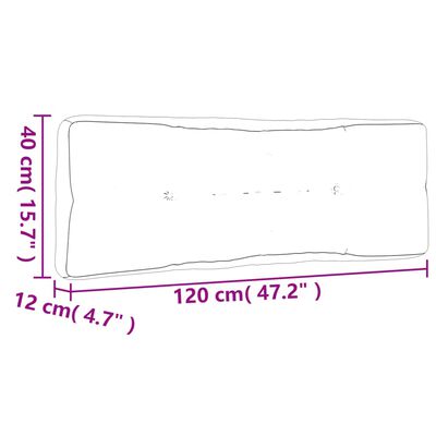 vidaXL Podložka na paletový nábytok, čierne kocky 120x40x12 cm, látka