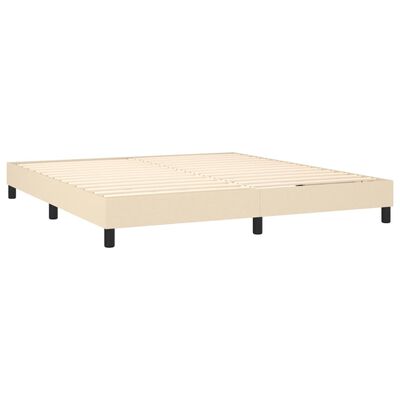 vidaXL Posteľný rám boxspring s matracom krémový 160x200 cm látka