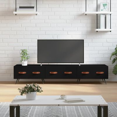 vidaXL TV skrinka, čierna 150x36x30 cm, kompozitné drevo